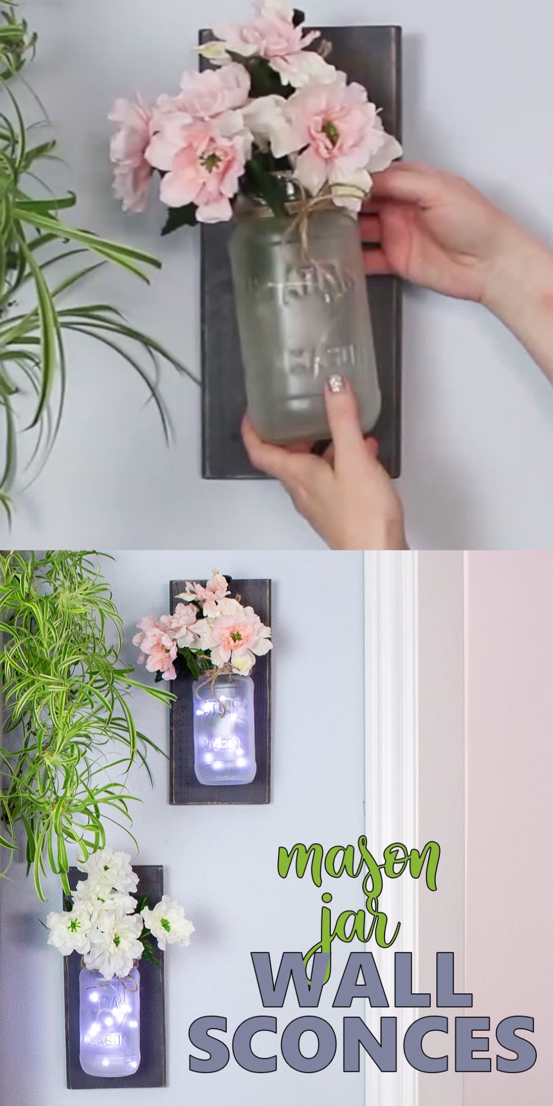 Mason Jar Wall Sconces -   diy Decorations recycle