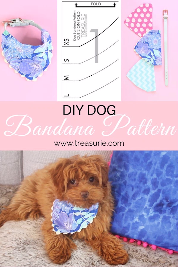 Dog Bandana Pattern - Free Pattern in 4 Sizes | TREASURIE -   diy Dog crafts