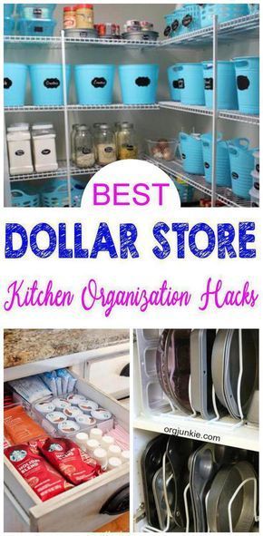 9 DIY Dollar Store Hacks | Organization & Storage Ideas - Declutter - DIY Projects For The Kitchen - Home - Pantry -   diy Dollar Tree organization