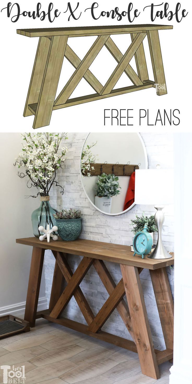 Double X Console Table Plans - Her Tool Belt -   diy House simple