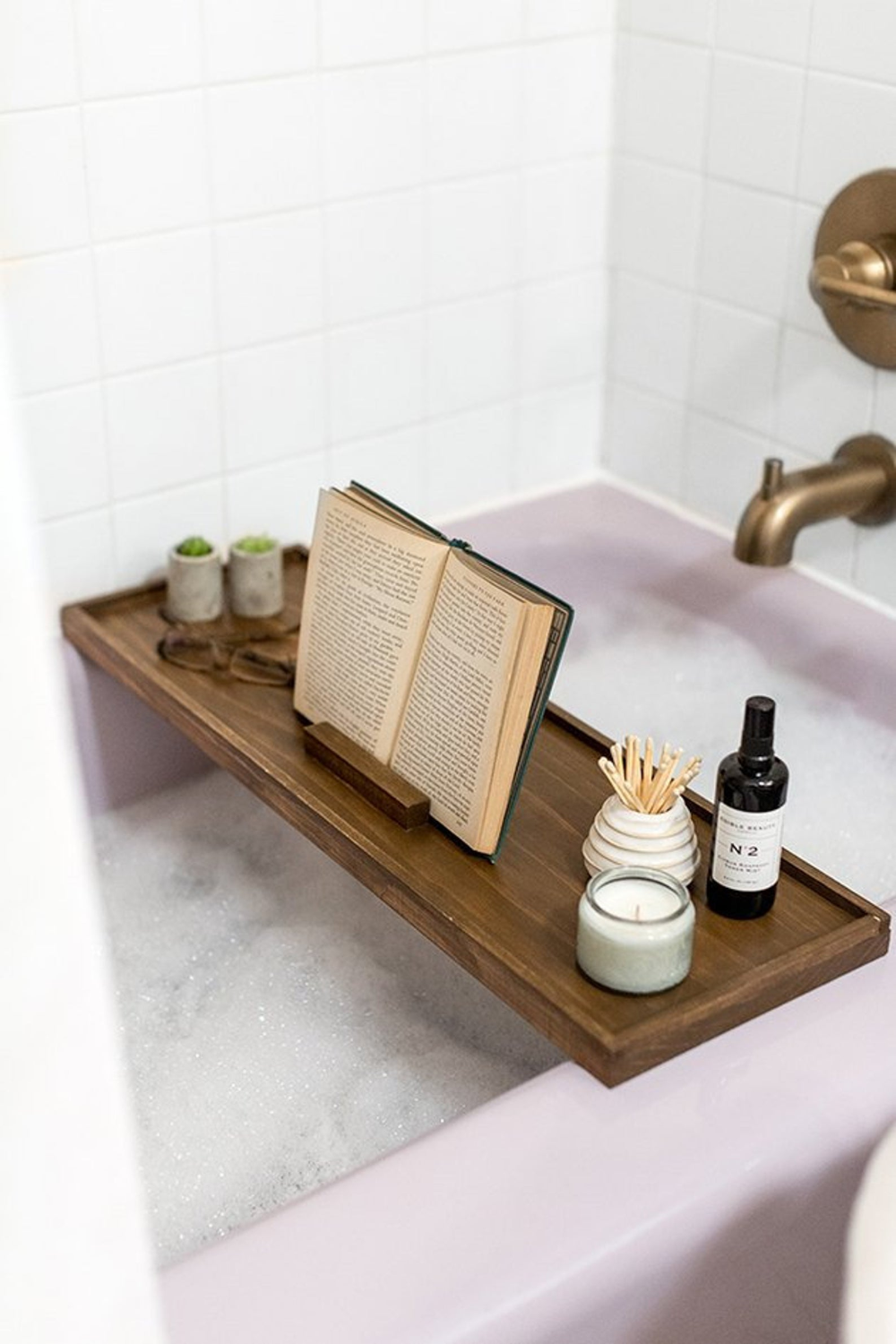 Bath Caddy, Tray With Wine book & iPad/ tablet Holder, Handmade Bathtub Tray , Bath Accessories, Bathroom storage -   diy Ideen bad