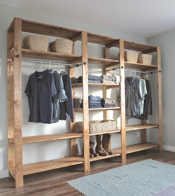 Wood Closet Shelving -   diy Interieur dressing