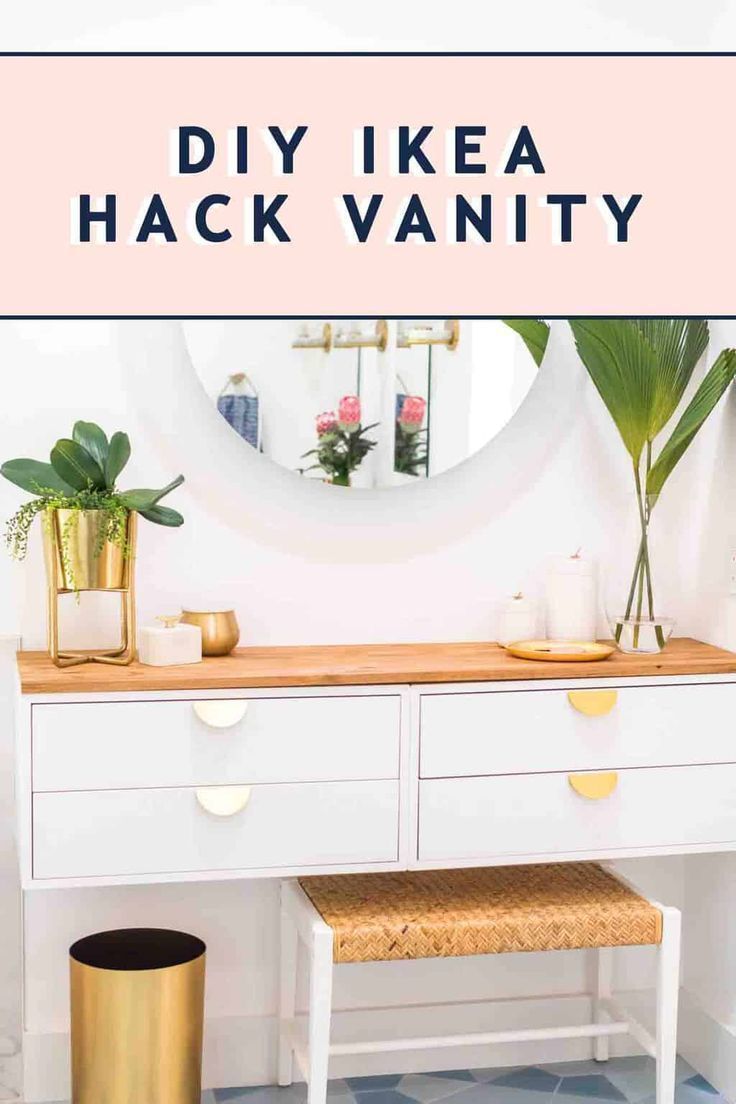 DIY Dressing Table: How to Make an Ikea Vanity Hack -   diy Interieur dressing