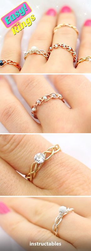 5 DIY Easy Rings - Braided & No Tools! -   diy Jewelry unique