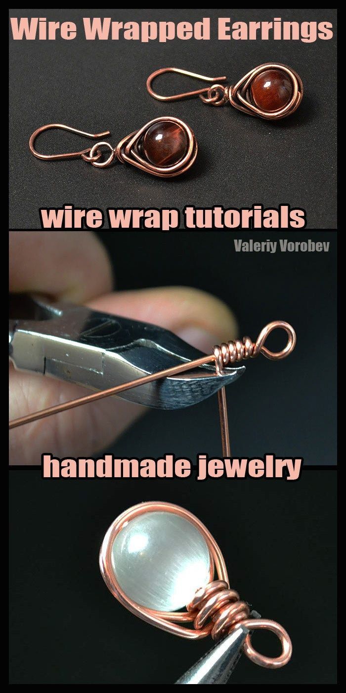Wire wrapped jewelry. Wire wrap earrings. Wire wrap tutorial. - Handmade Jewelry -   diy Jewelry unique