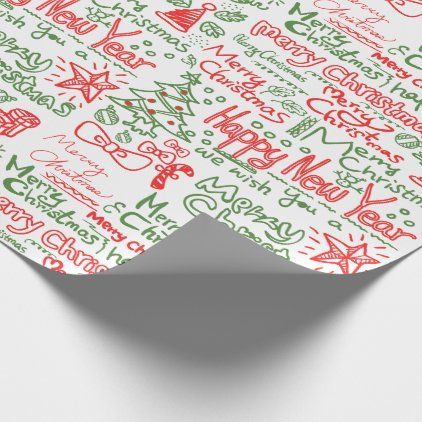 Cute Merry Christmas Lettering Wrapping Paper | Zazzle.com -   diy Paper letter