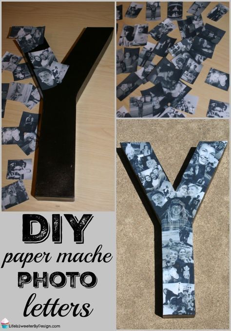 How to Make DIY Paper Mache Photo Letters - Life is Sweeter By Design -   diy Paper letter