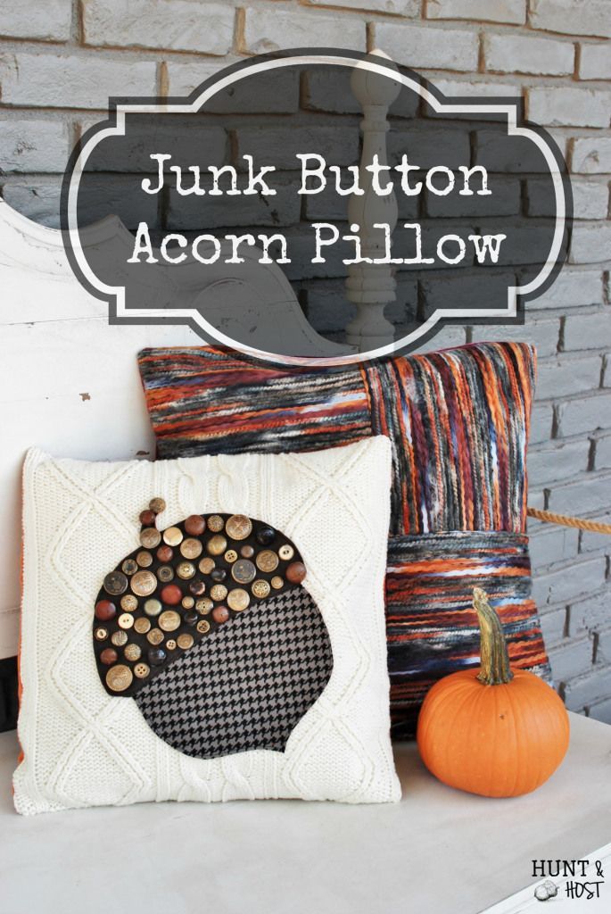 Power In Numbers: Button Acorn Pillow - Salvaged Living -   diy Pillows