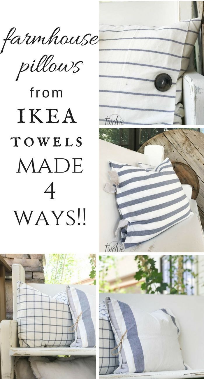 DIY Ikea Tea Towel Farmhouse Pillows 4 Ways!! -   diy Pillows