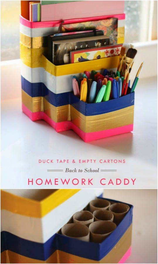 21 Awesome DIY Desk Organizers That Make The Most Of Your Office Space -   diy School Supplies organizers