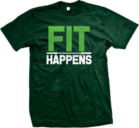 FIT HAPPENS Men's Gym T-shirt, Personal Trainer, Workout, Fitness, Exercise, Healthy Living. Trendy -   fitness Men gym