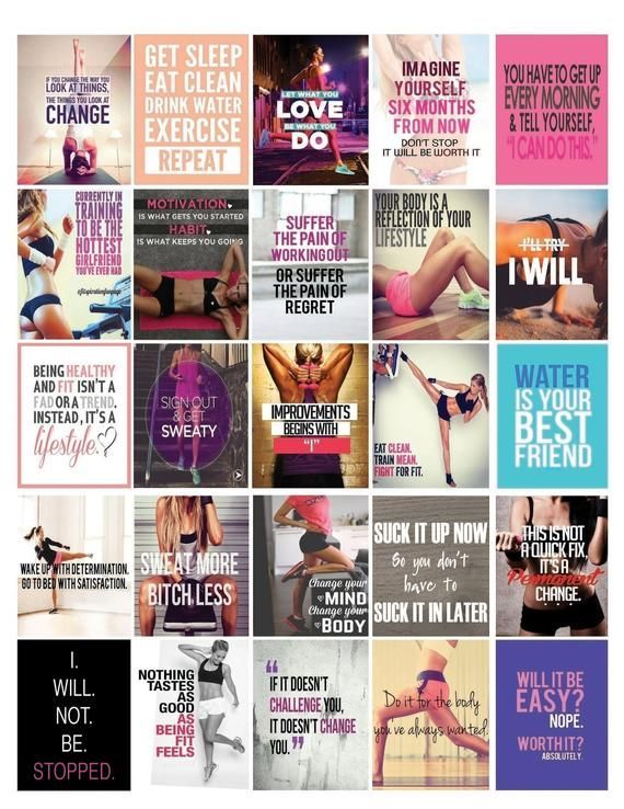 Fitness Quotes Vol. 2 Planner Sticker Set Inspired by Erin Condren/Happy Life Planner Editable/PDF File Download -   fitness Planner inspiration