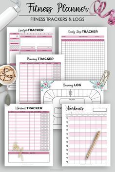 Fitness Planner Printable Weight Loss Health Planner Fitness Journal Workout Log Food Diary Calorie Tracker Daily Weight Loss Step Tracker -   fitness Planner inspiration