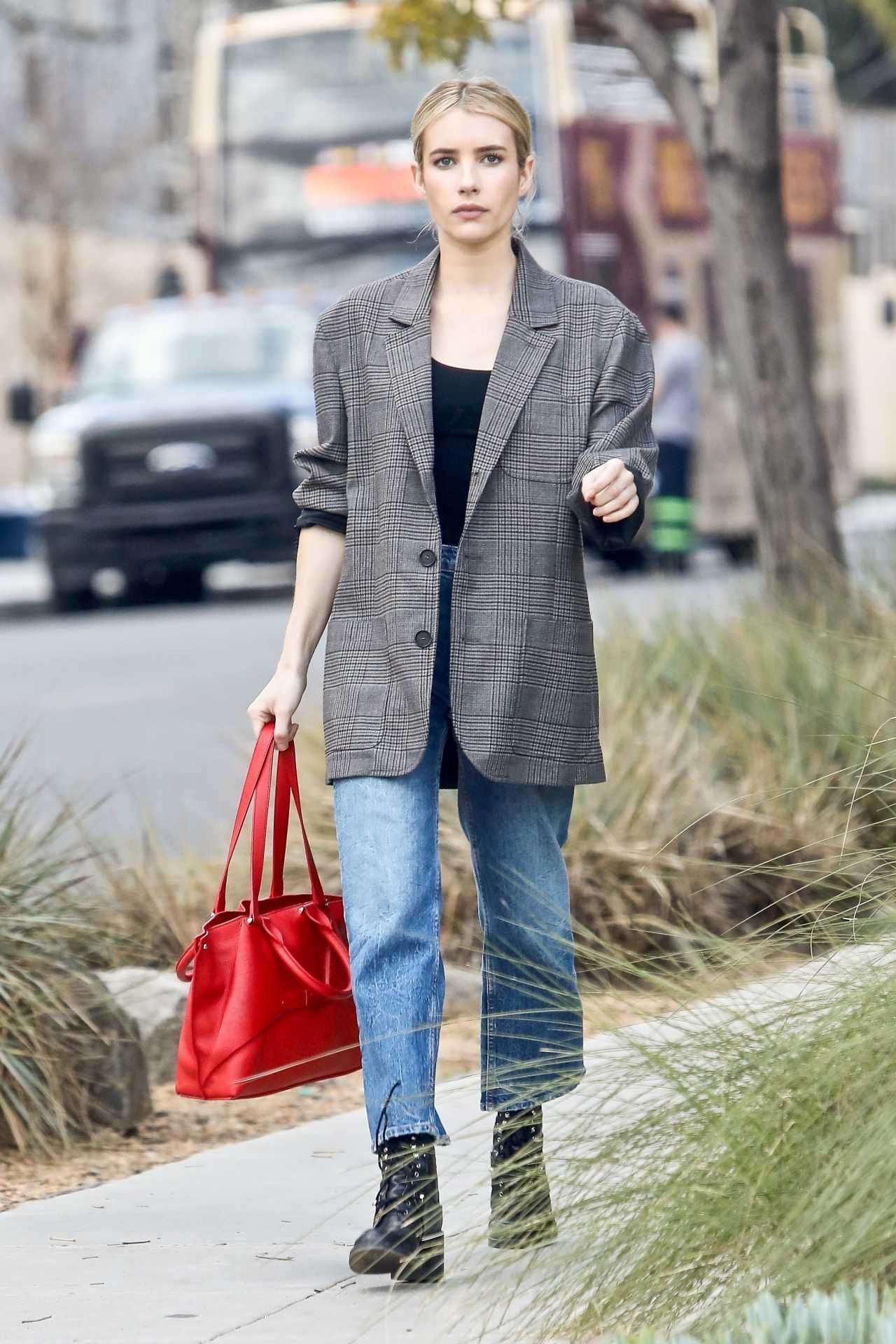 Emma Roberts Black Leather Boots Street Style Hollywood 2019 on SASSY DAILY -   street style Icons