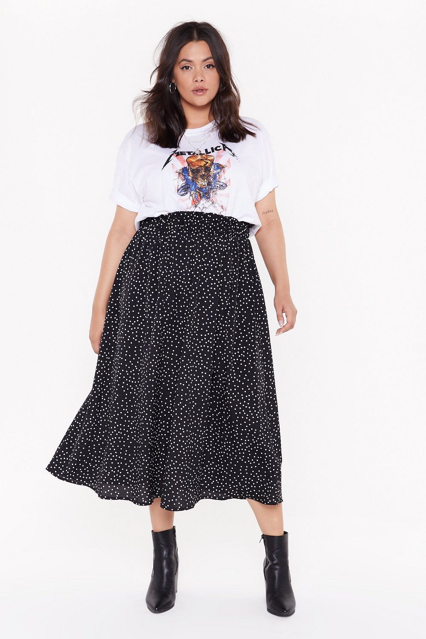 High-Waisted Plus Size Polka Dot Skirt | Nasty Gal -   style 90s plus size