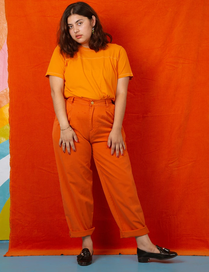 Trousers - Burnt Orange -   style 90s plus size