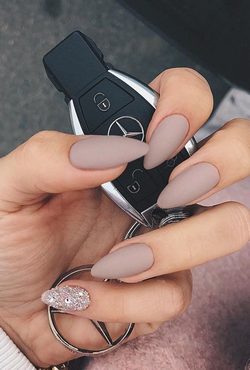 .. matte nude nails .. -   10 beauty Nails stiletto ideas