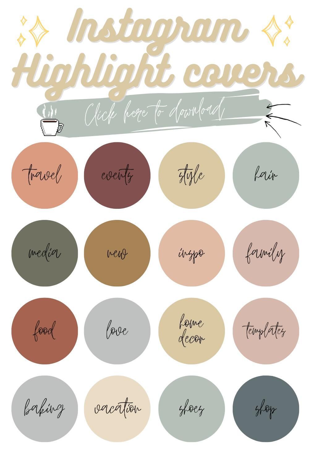 80 Earth Tones Instagram Story Highlight Icon Covers, Instagram Text Highlight, Modern Solid Colors -   13 fitness Instagram icon ideas