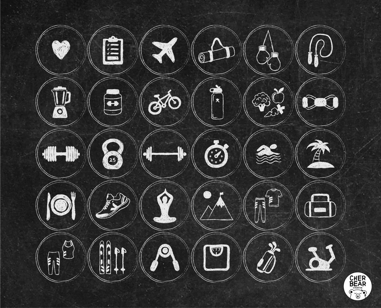 FITNESS Chalkboard Instagram Story Highlight Icon Covers | Chalkboard Style | Ready to Use | Fitness, Gym, Sports, Nutrition, Training -   13 fitness Instagram icon ideas