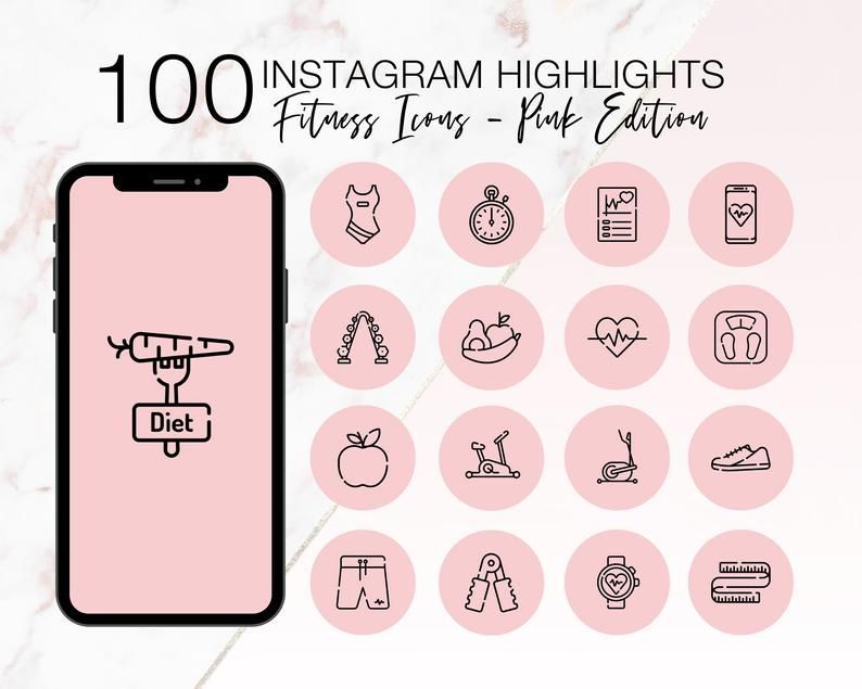 Instagram Highlight Icons Pink Fitness Instagram Story | Etsy -   13 fitness Instagram icon ideas