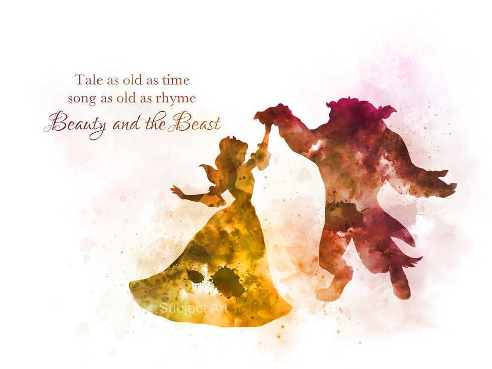 ART PRINT Beauty and the Beast Dance Quote illustration, Disney, Princess, Gift  | eBay -   14 beauty And The Beast quotes ideas
