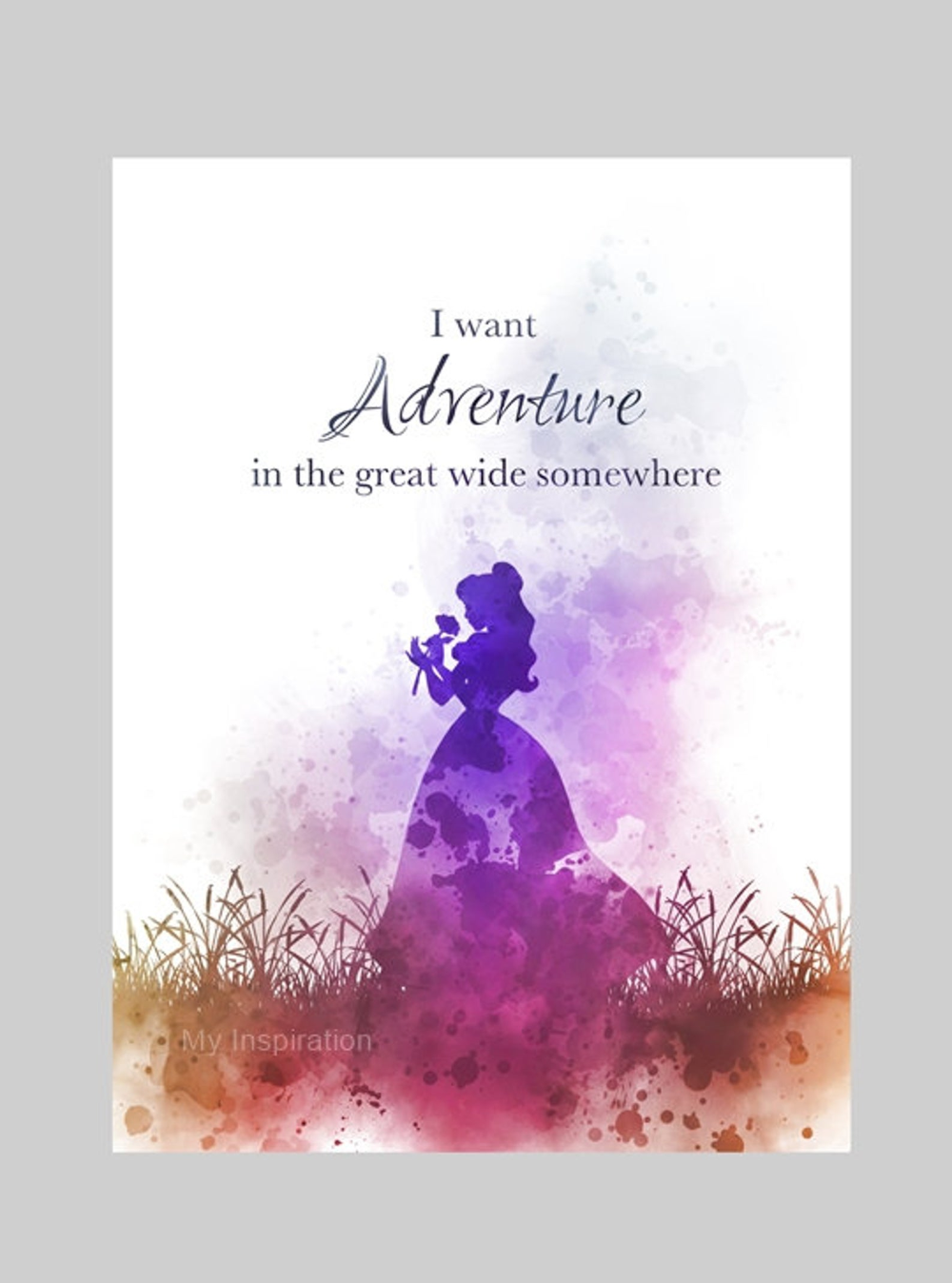 Belle Quote ART PRINT I Want Adventure in the Great Wide Somewhere, Beauty and the Beast, Princess, -   14 beauty And The Beast quotes ideas