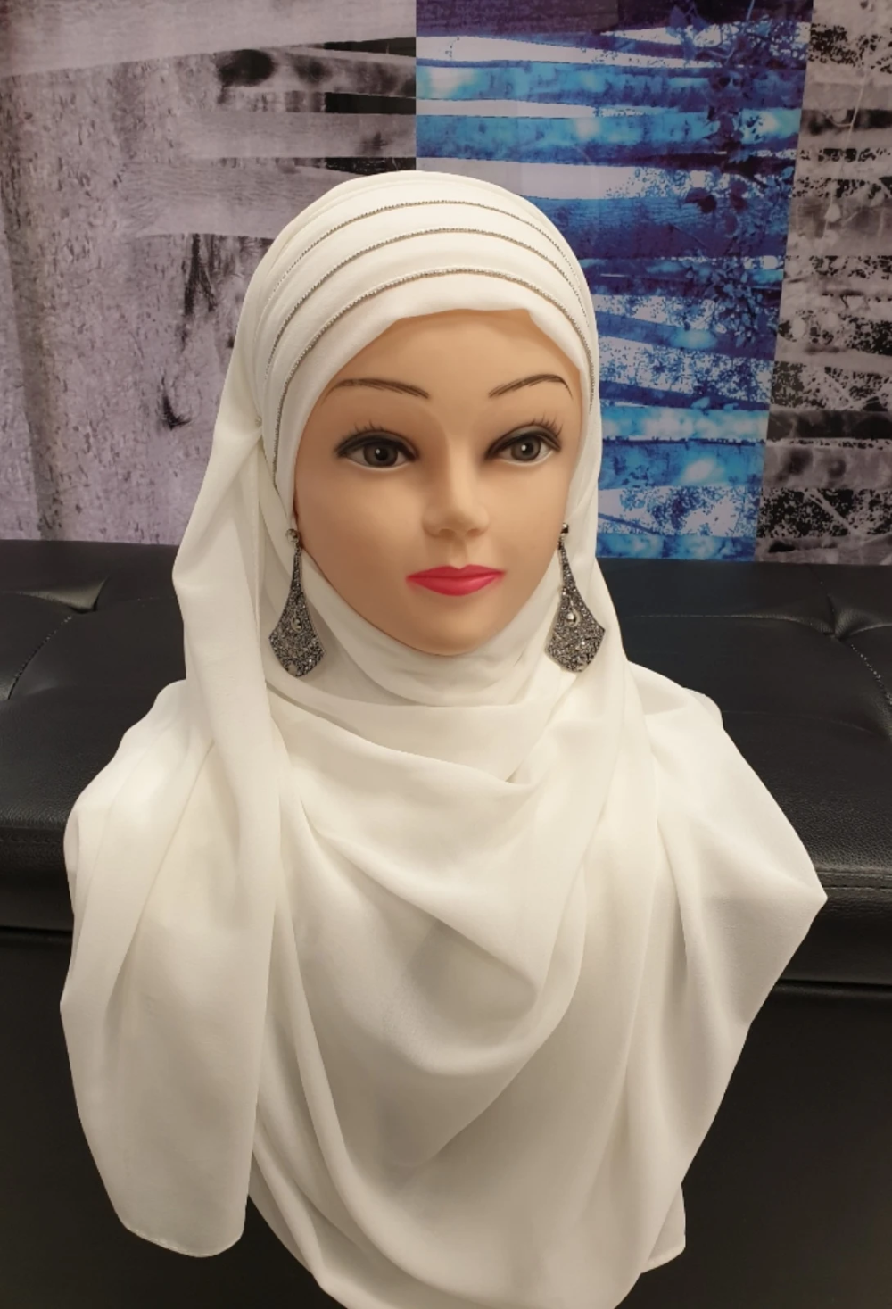HIJAB A NOUER ALL MOUSSELINE SILVER -   15 style Hijab topi ideas