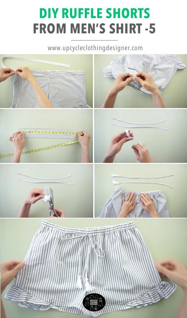 Ruffle Shorts From Men's Dress Shirt -   17 diy Fashion shorts ideas