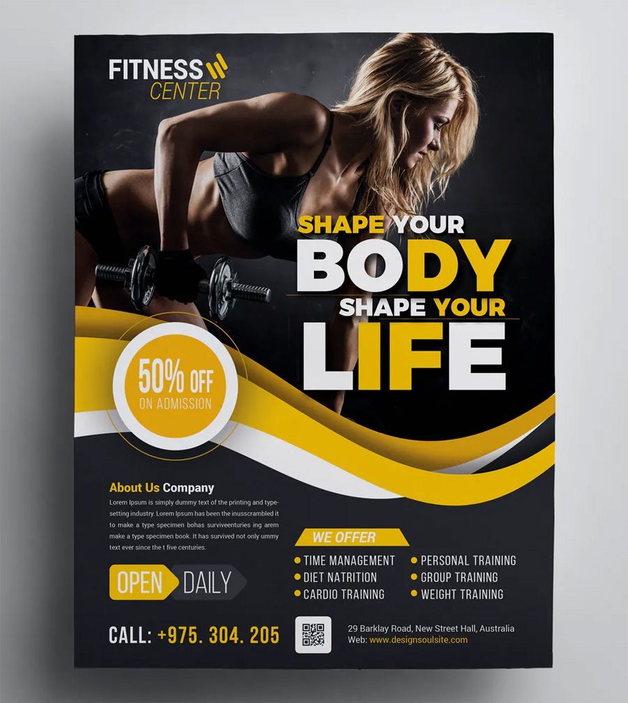 Healthy Fitness Flyer Template -   17 fitness Design flyer ideas