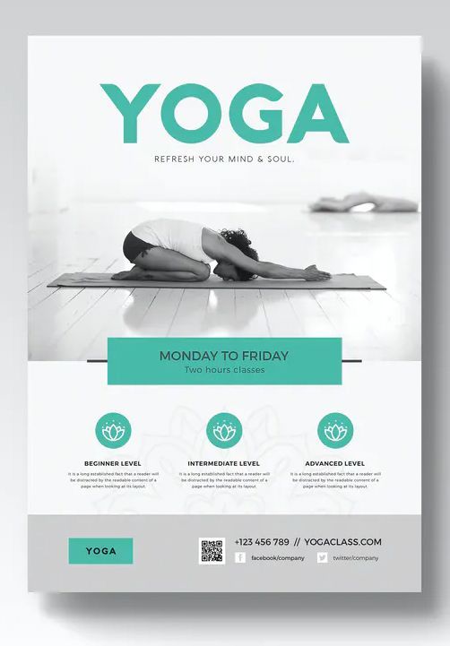 Yoga Flyer Template PSD -   17 fitness Design flyer ideas
