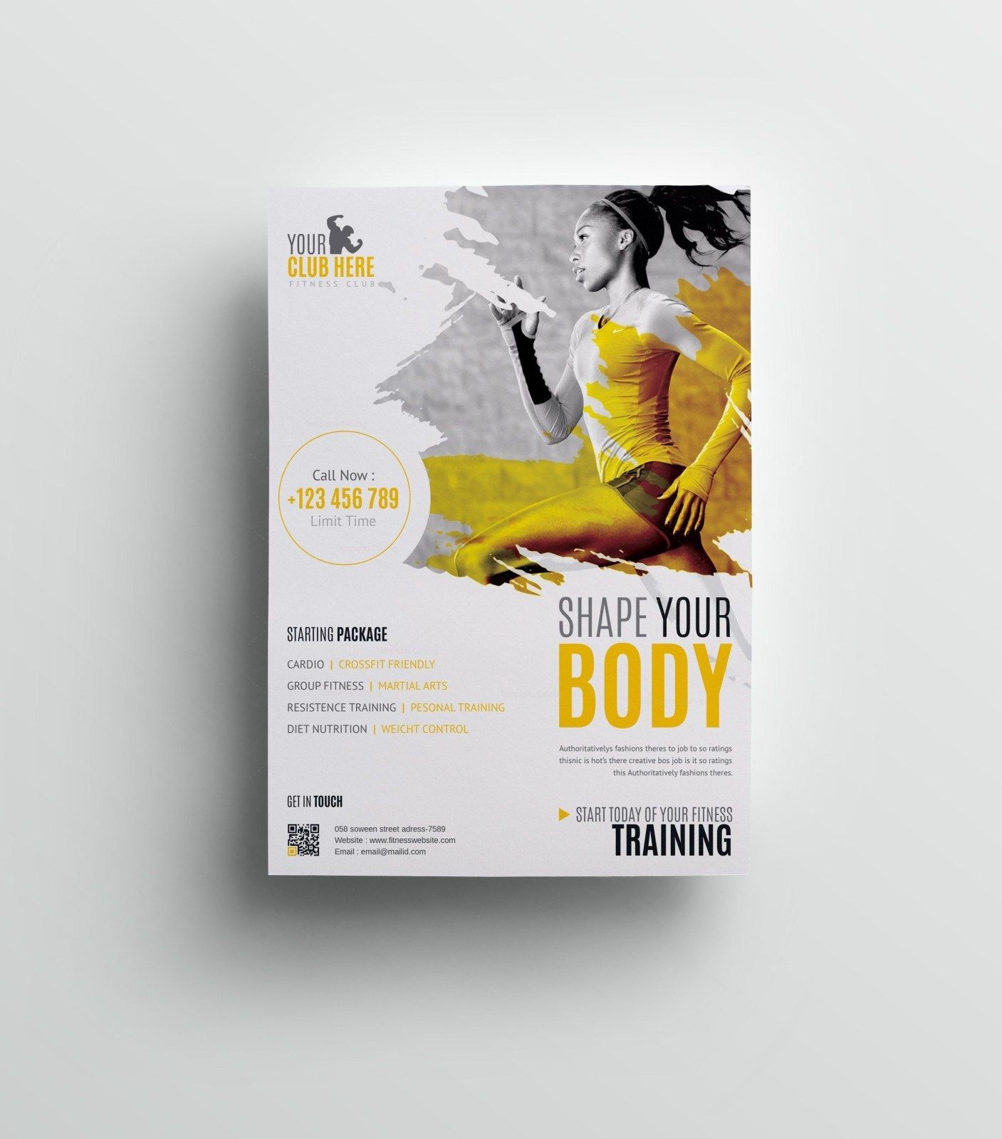 Fitness Club Professional Flyer Design Template 001511 - Template Catalog -   17 fitness Design flyer ideas