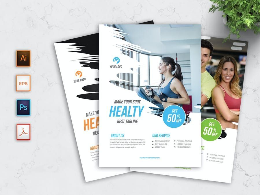 Fitness Flyer Template - [code YP] - Design Template Place -   17 fitness Design flyer ideas