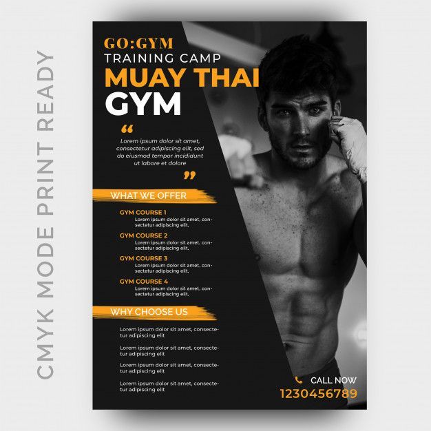Muay Thai Fitness Gym Flyer Design Template -   17 fitness Design flyer ideas