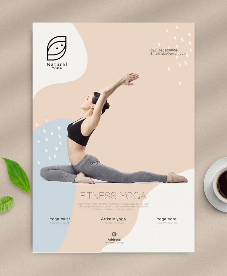 Modern Yoga Flyer Template -   17 fitness Design flyer ideas