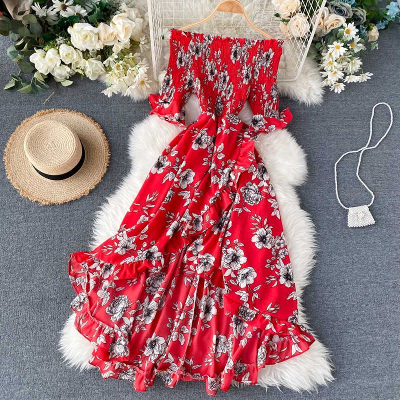 Singchuva vestido de ver?o longo feminino, estampa floral irregular, estilo boho, midi, solto, para f?rias, feriados, vintage, fora do ombro, plissado| |   - AliExpress -   17 style Feminino festa ideas