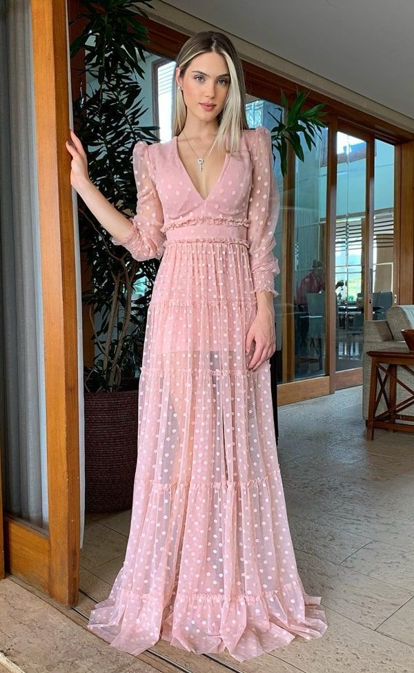 45 vestidos longos com estampa de po?s para madrinhas e convidadas de casamento -   17 style Feminino festa ideas