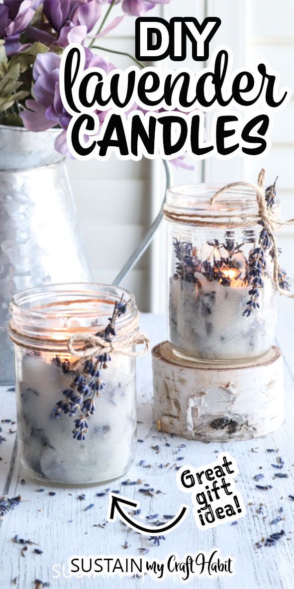 Make your own mason jar candles with lavender -   18 diy Candles gifts ideas