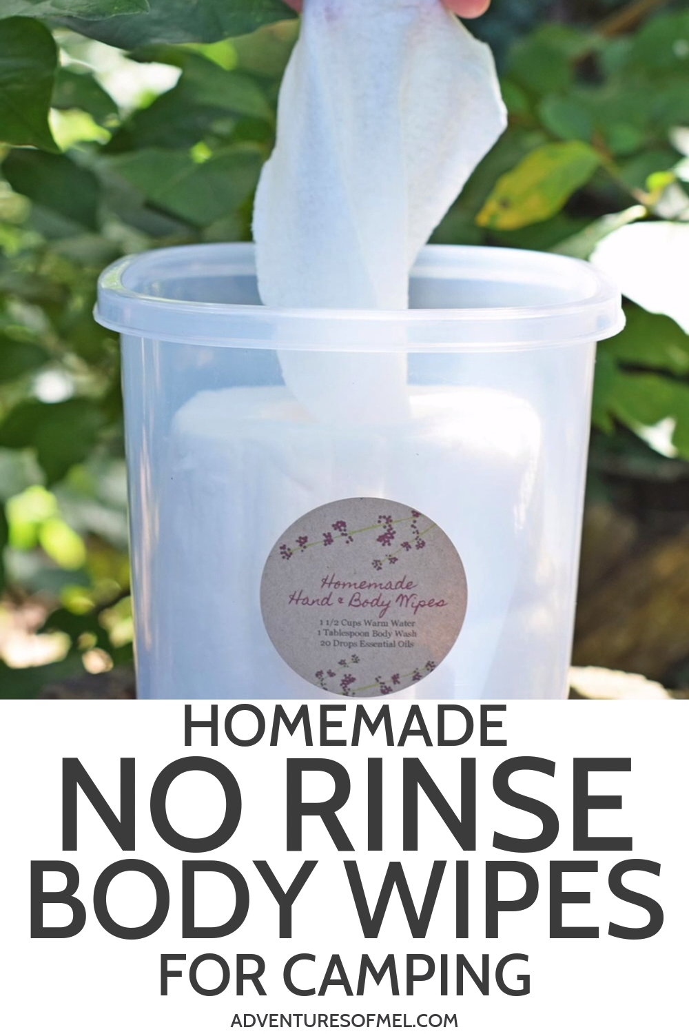 Homemade No Rinse Body Wipes for Camping -   18 diy Outdoor camping ideas
