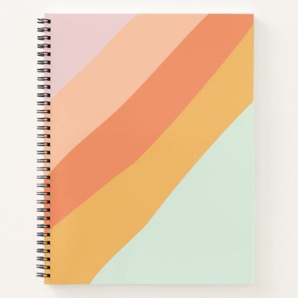 Colorful Diagonal Stripes Retro Sweet Candy Pastel Notebook -   18 diy School Supplies candy ideas