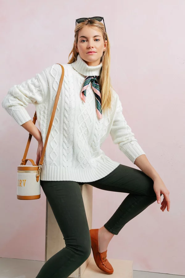 Ivory Fitzgerald Cableknit Sweater -   18 style Preppy chic ideas