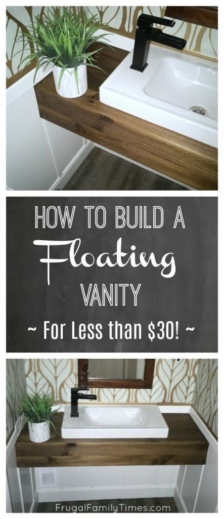 How to Build a DIY Floating Wood Vanity For Less than $30 (an IKEA Hack!) -   19 diy Bathroom ikea ideas