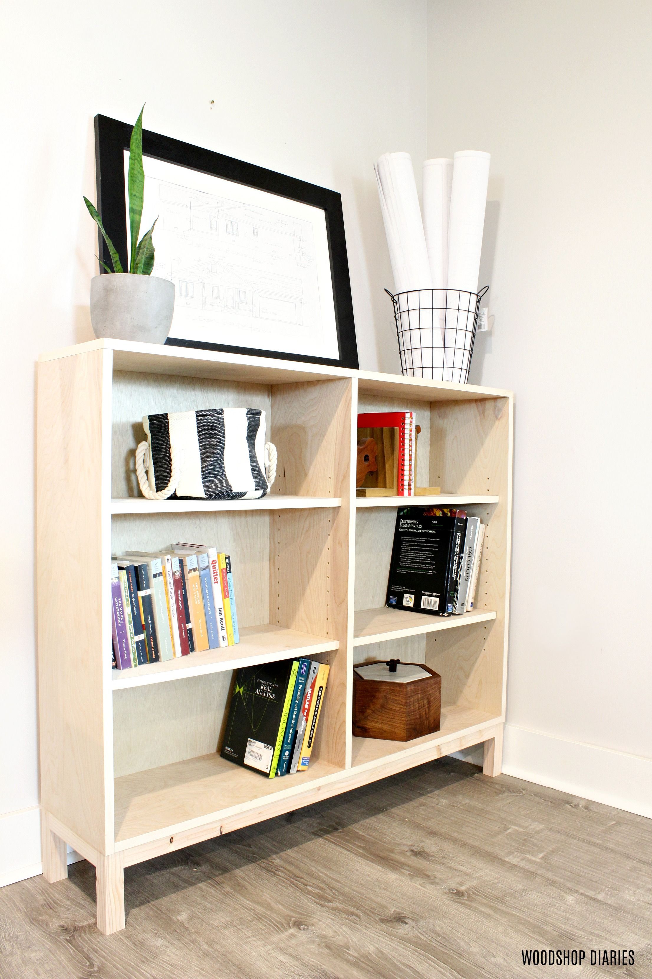 One Sheet Plywood Bookshelf --6 Steps and FREE Building Plans! -   19 diy Bookshelf with cabinets ideas