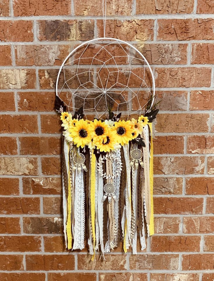 Blooming Sunflower Fiber Art Decor -   19 diy Dream Catcher sunflower ideas