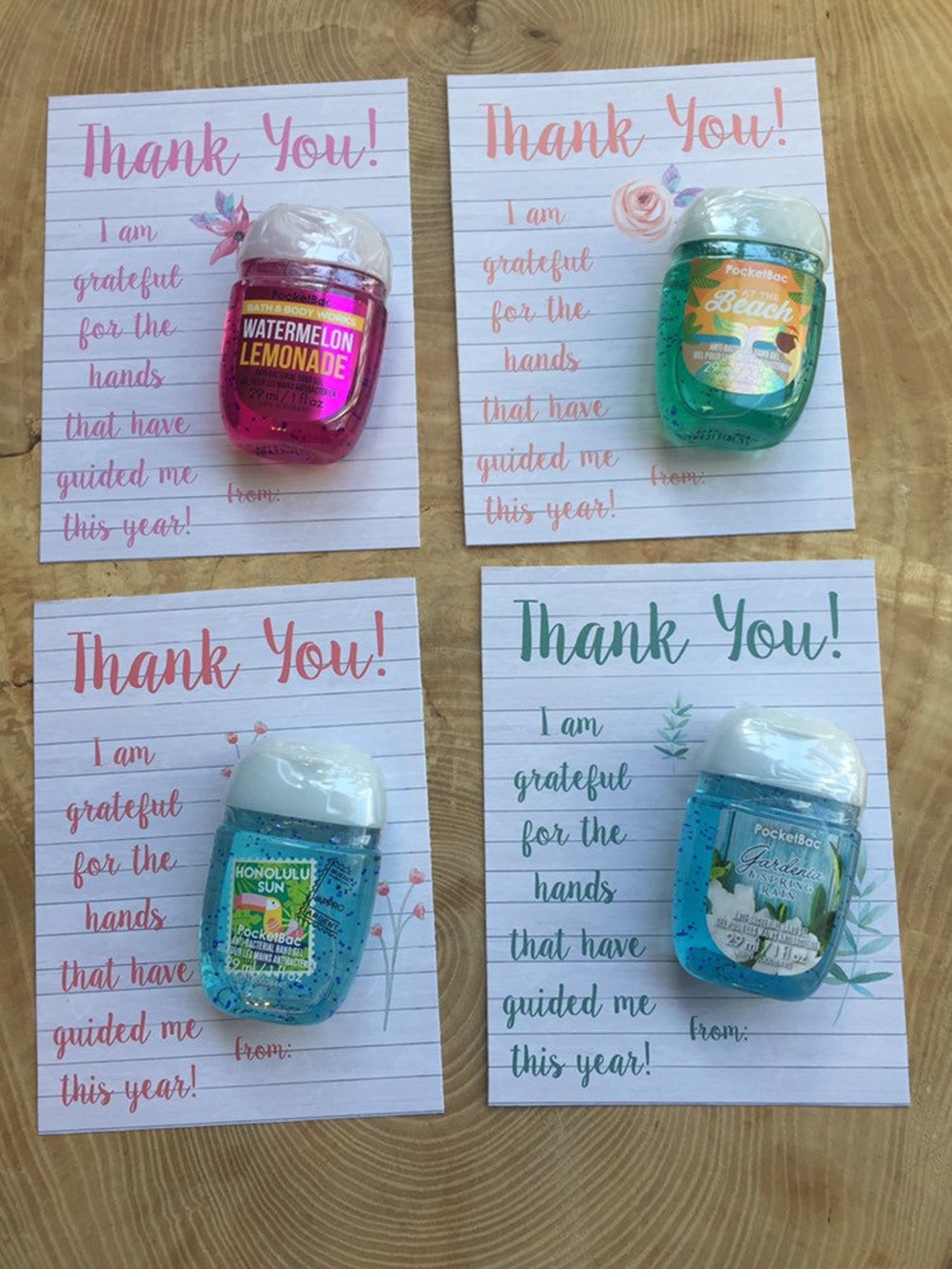 Teacher, bus driver, coach, end of year gift, appreciation, thank you cards for hand sanitizer, printable, instant download, pocketbac, B&BW -   19 diy Gifts for friends ideas