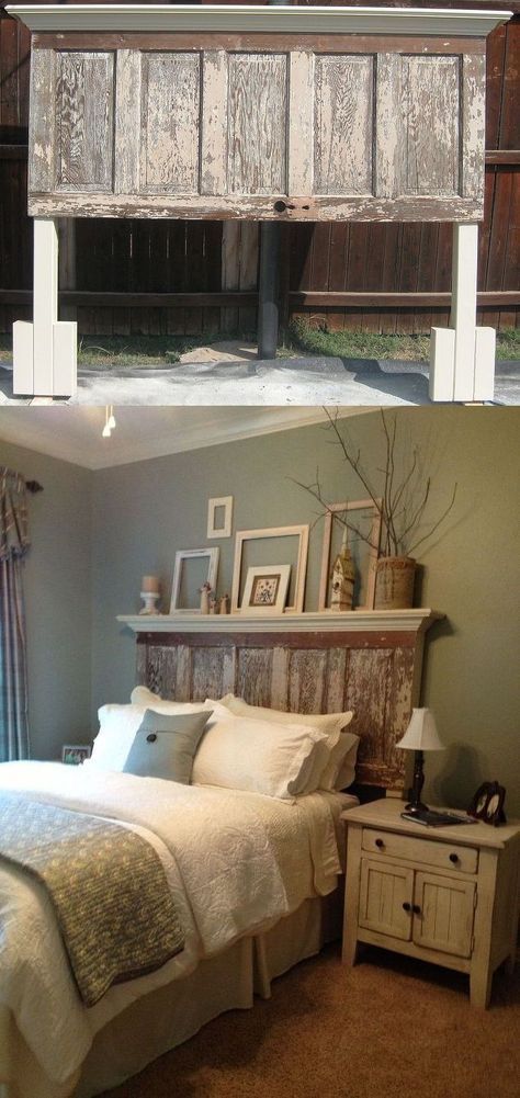 90 year old door made into a headboard -   19 diy Headboard king ideas