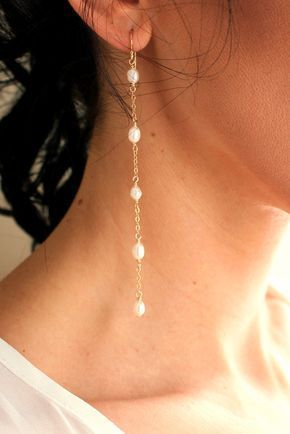 Pearl Tendril Duster Earrings - Christine Elizabeth Jewelry -   19 diy Jewelry minimalist ideas