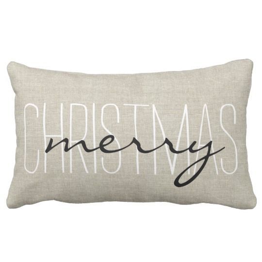Rustic Merry Christmas | Holiday Pillow -   19 diy Pillows painted ideas