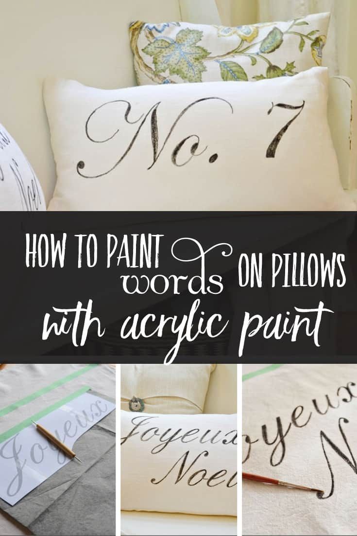 How to Paint Words On Pillows with Acrylic Paint -   19 diy Pillows painted ideas