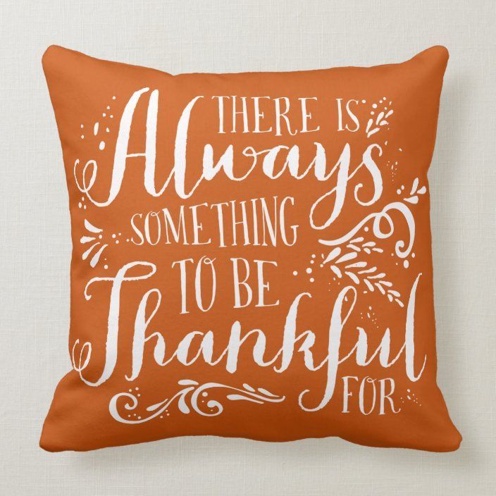 Be Thankful Script Orange Thanksgiving Pillow | Zazzle.com -   19 diy Pillows painted ideas