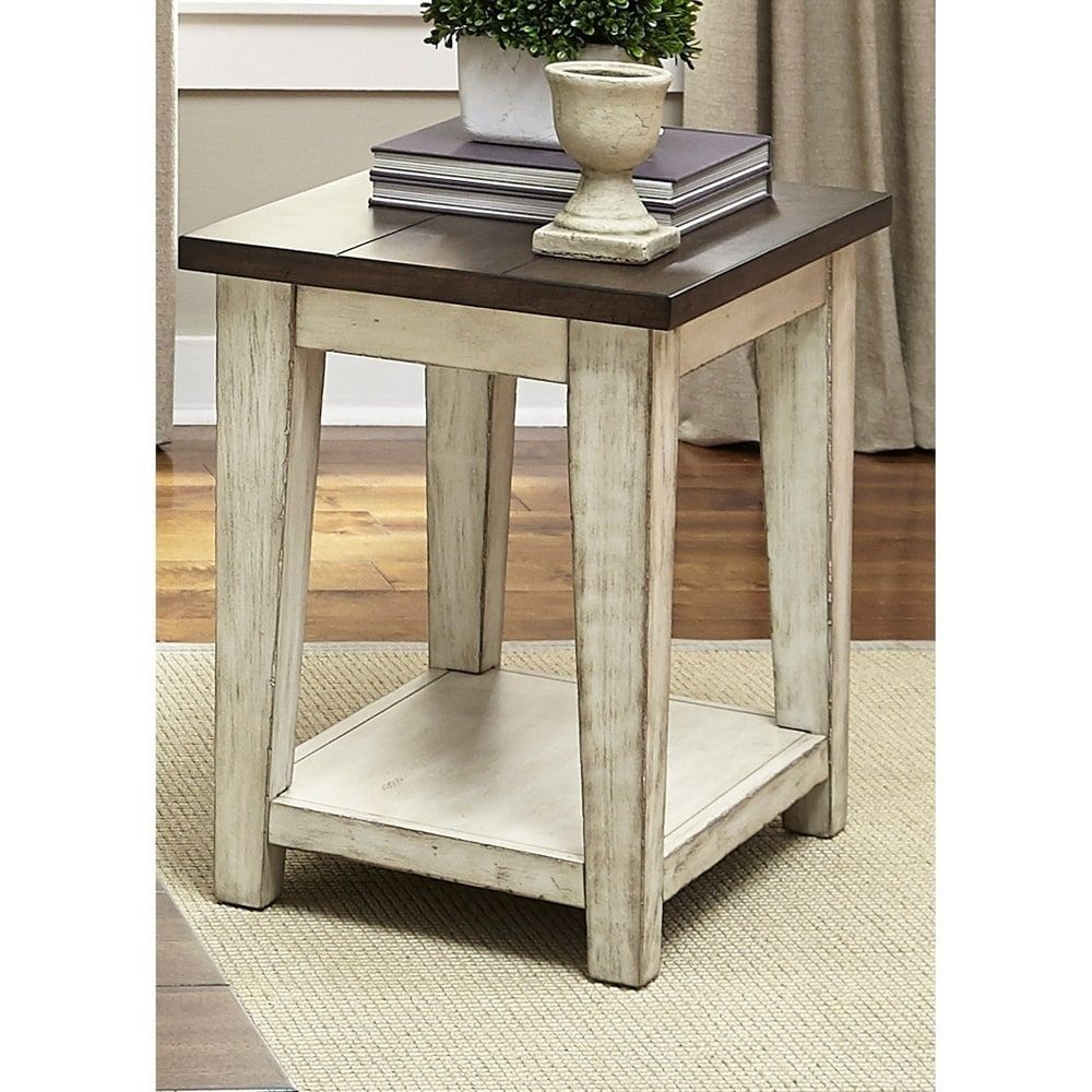 The Gray Barn O'Quinn Weathered Bark and White Side Table (Wood), Brown -   19 diy Table side ideas